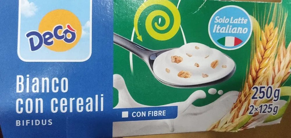 Yogurt bianco con cereali
