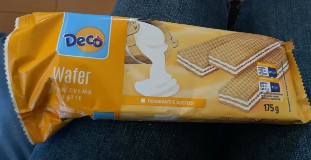 Wafer con crema al latte