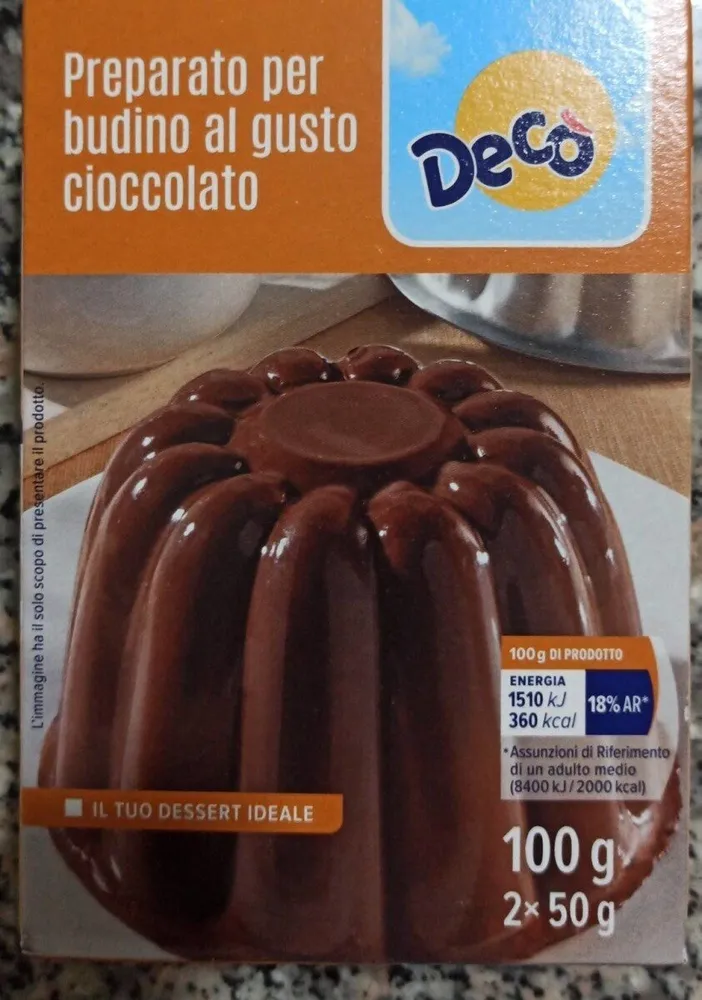 Preparato per budino al gusto cioccolato