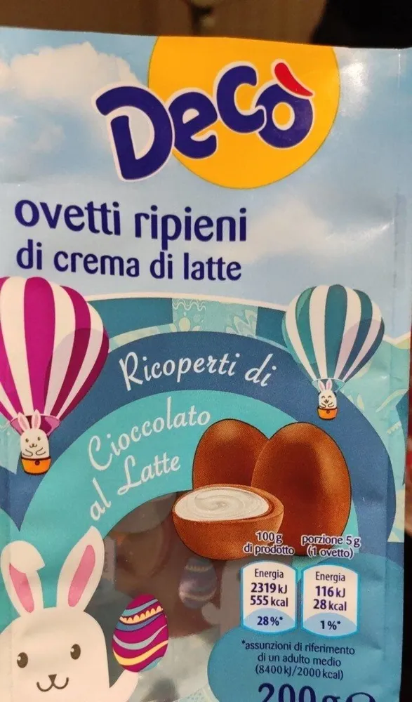 Ovetti ripieni di crema di latte