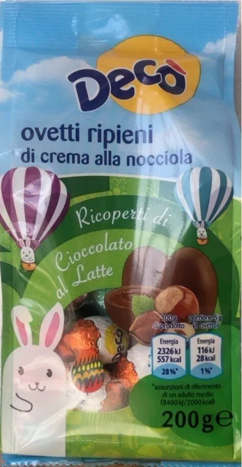 Ovetti ripieni di crema alla nocciola