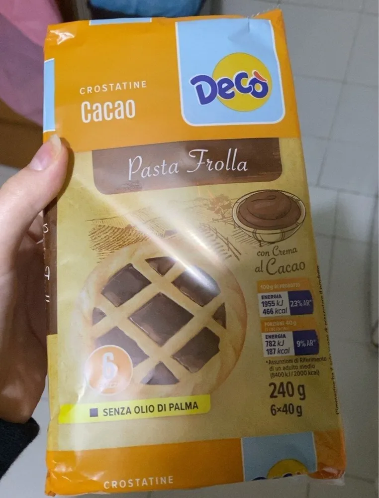 crostatine cacao pasta frolla