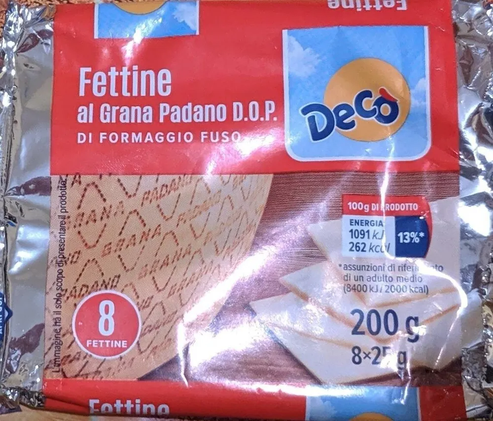 Fettine al Grana Padano D.O.P. di formaggio fuso