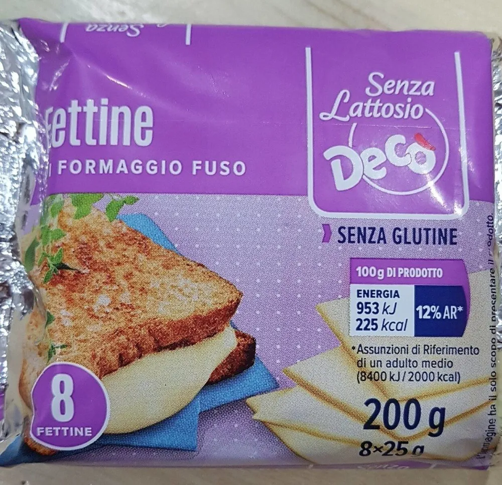 Fettine di formaggio fuso senza lattosio