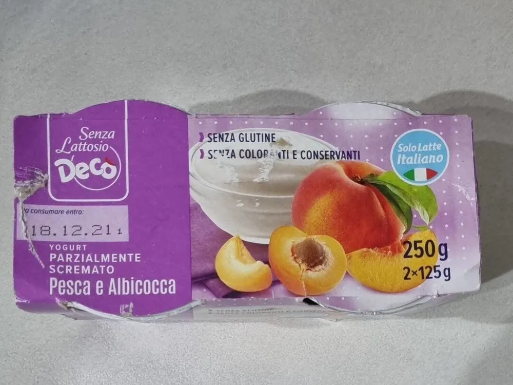 Yogurt parzialmente scremato pesca e albicocca