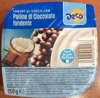 Yogurt al cocco con palline di cioccolato fondente