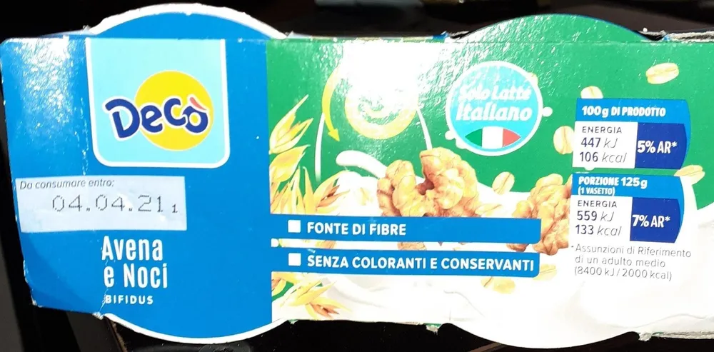 Bifidus avena e noci