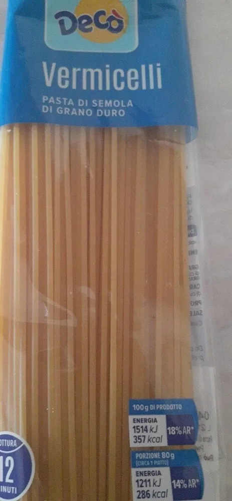 Vermicelli  pasta di semola di grano duro