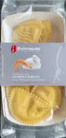 Mezzelune con gamberi e burrata