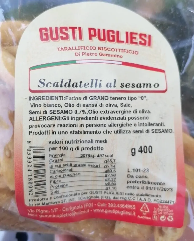 Scaldatelli al sesamo