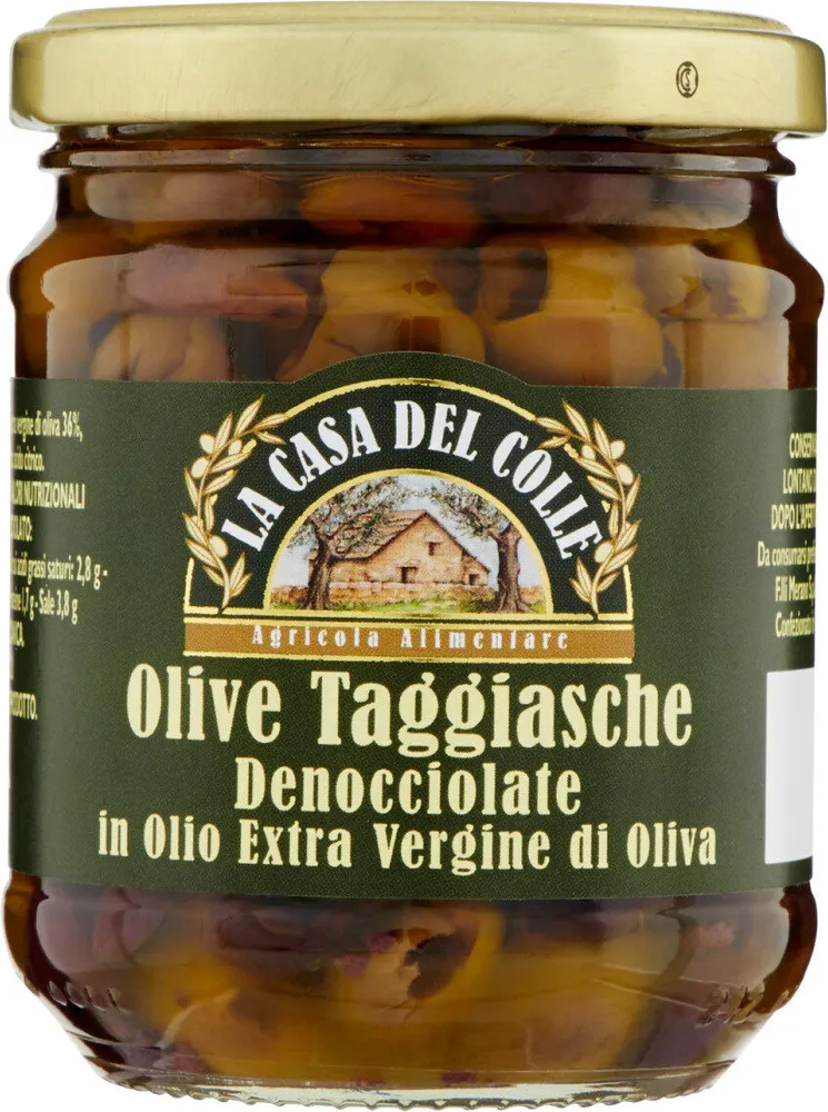 Olive taggiasche denocciolate in olio extra vergine di oliva