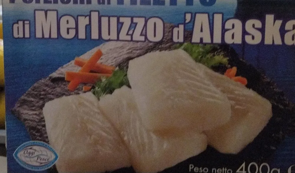Porzioni di filetto di merluzzo d’Alaska