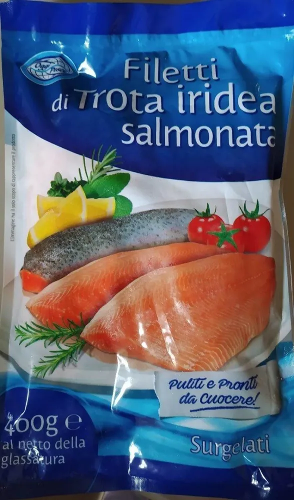 Filetti di trota iridea salmonata