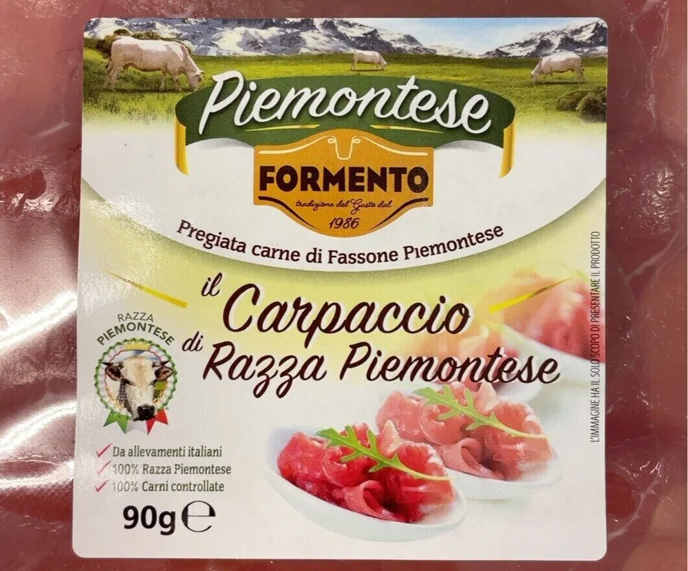 Il carpaccio di razza piemontese