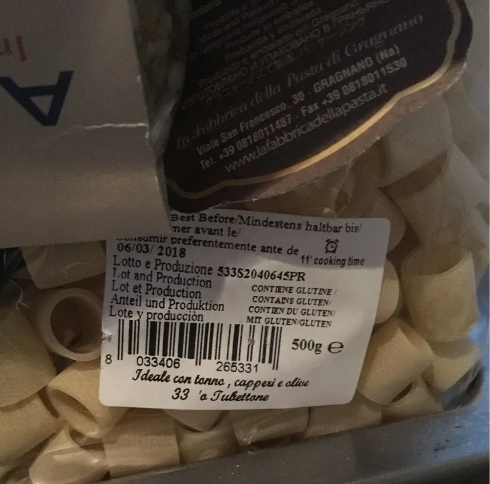 La Fabbrica Della Pasta Pasta 'tubettone' (500g Packung)