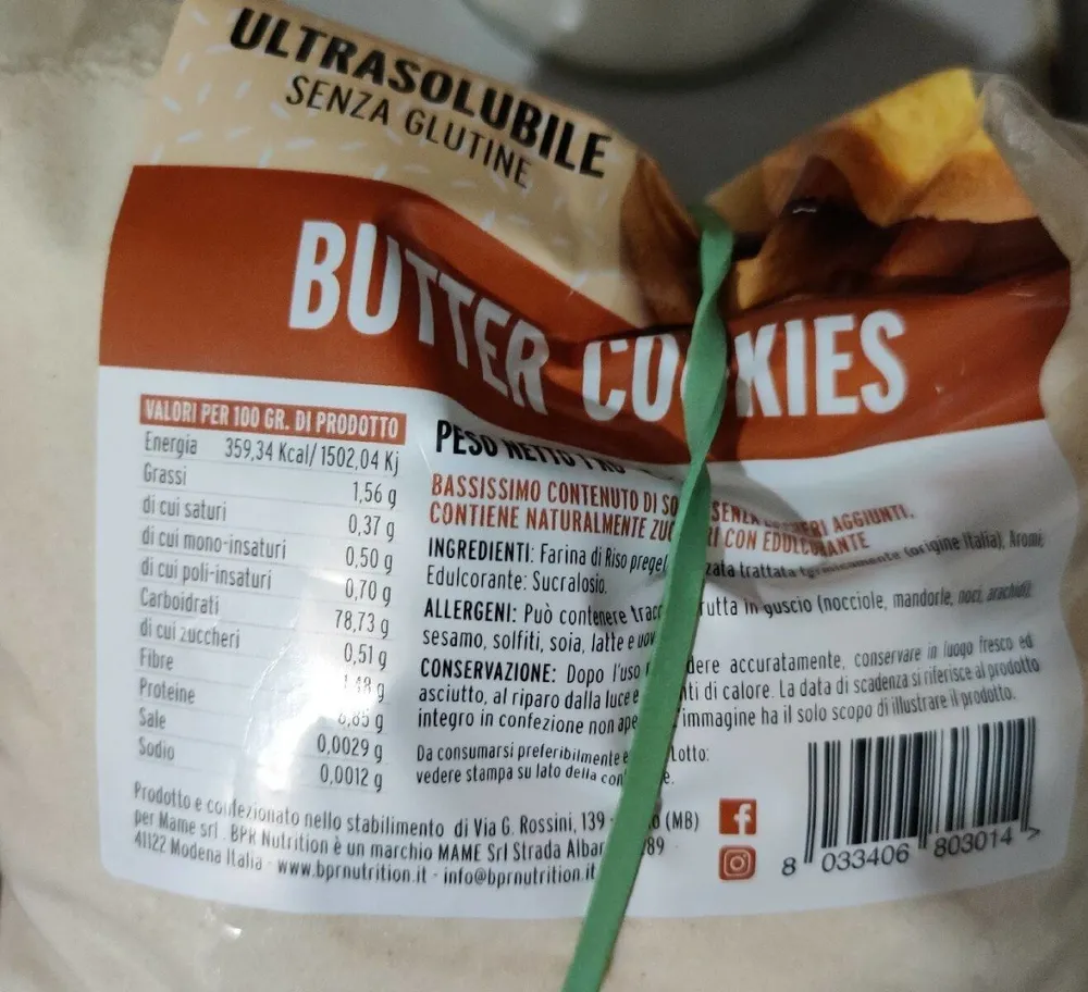 Farina di riso solubile Butter cookies