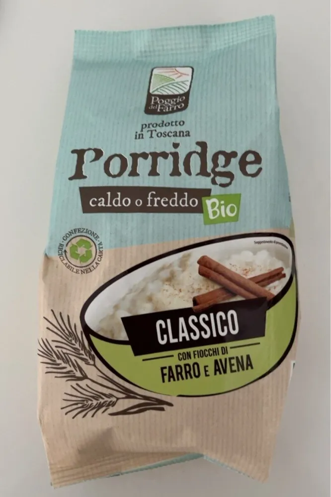 Poggio del farro organic wholegrain classic porridge