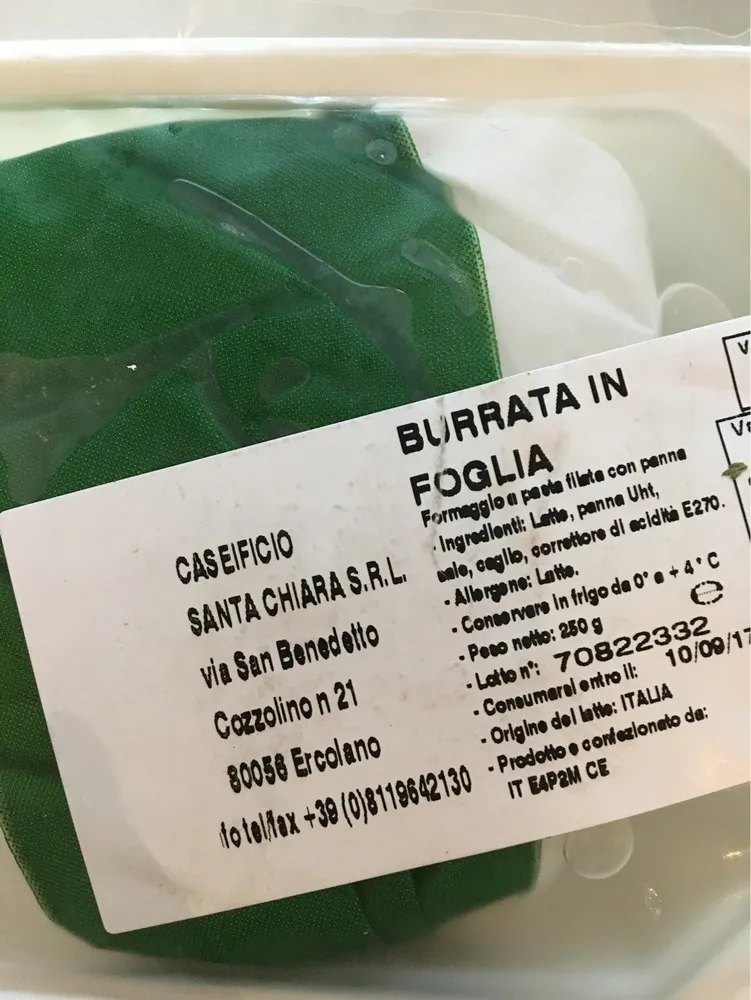 Burrata in foglia