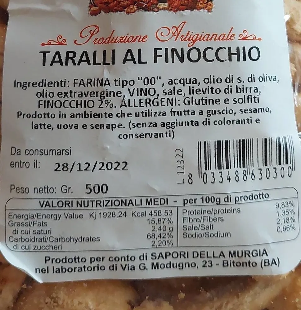 TARALLI AL FINOCCHIO