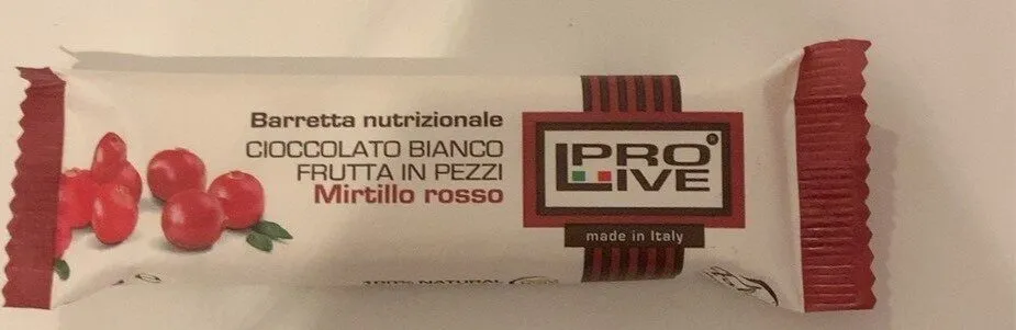 Barretta nutrizionale ciocc bianco e frutta in pezzi