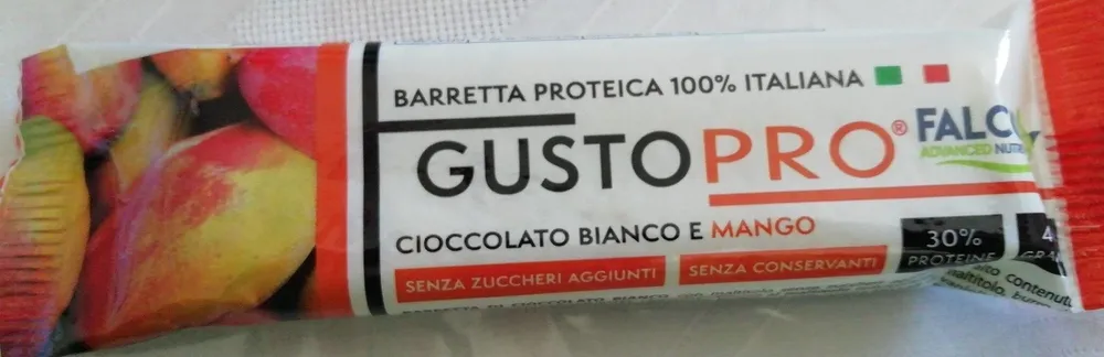 Barretta proteica cioccolato bianco e mango