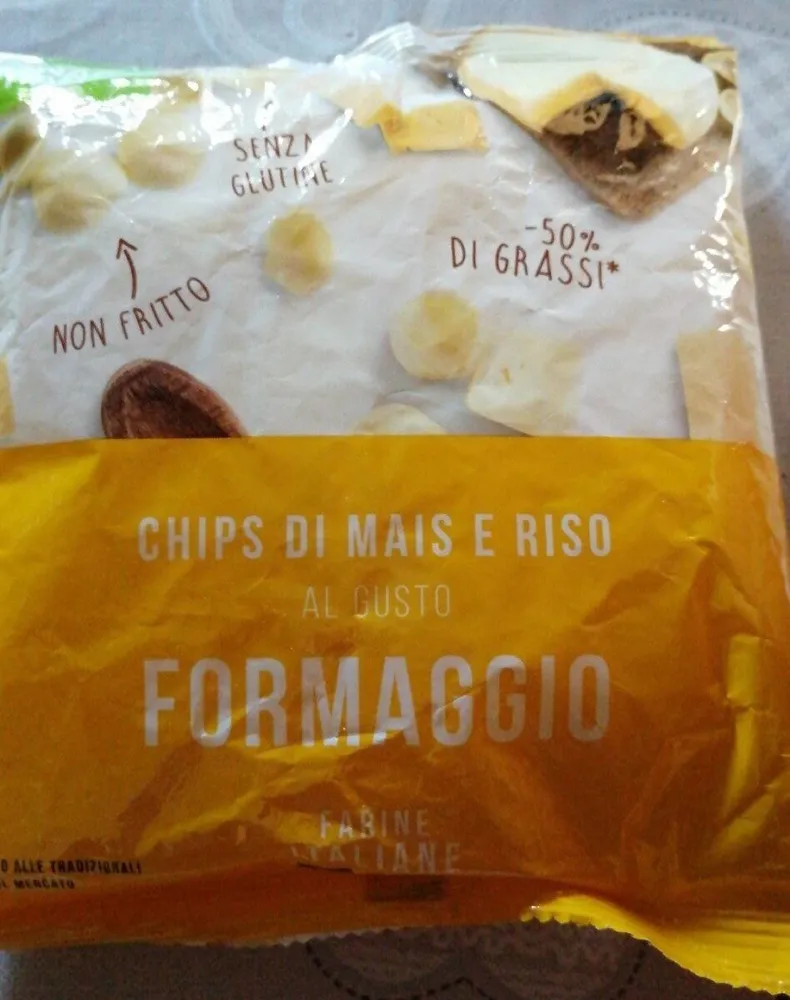 Chips di mais e riso al gusto formaggio