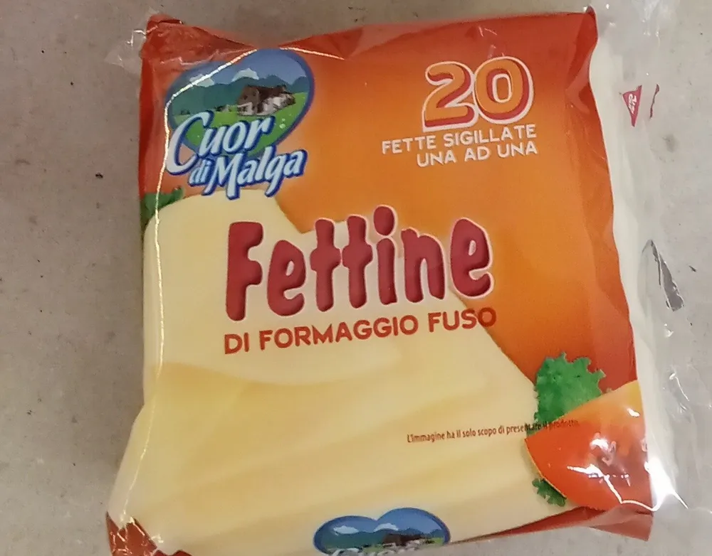 fettine di formaggio fuso