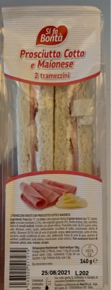 Tramezzino Prosciutto Cotto e Maionese