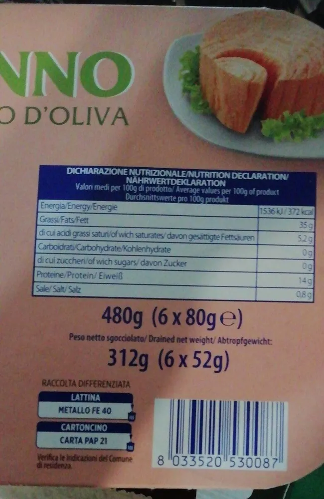 Tonno all'olio d'oliva