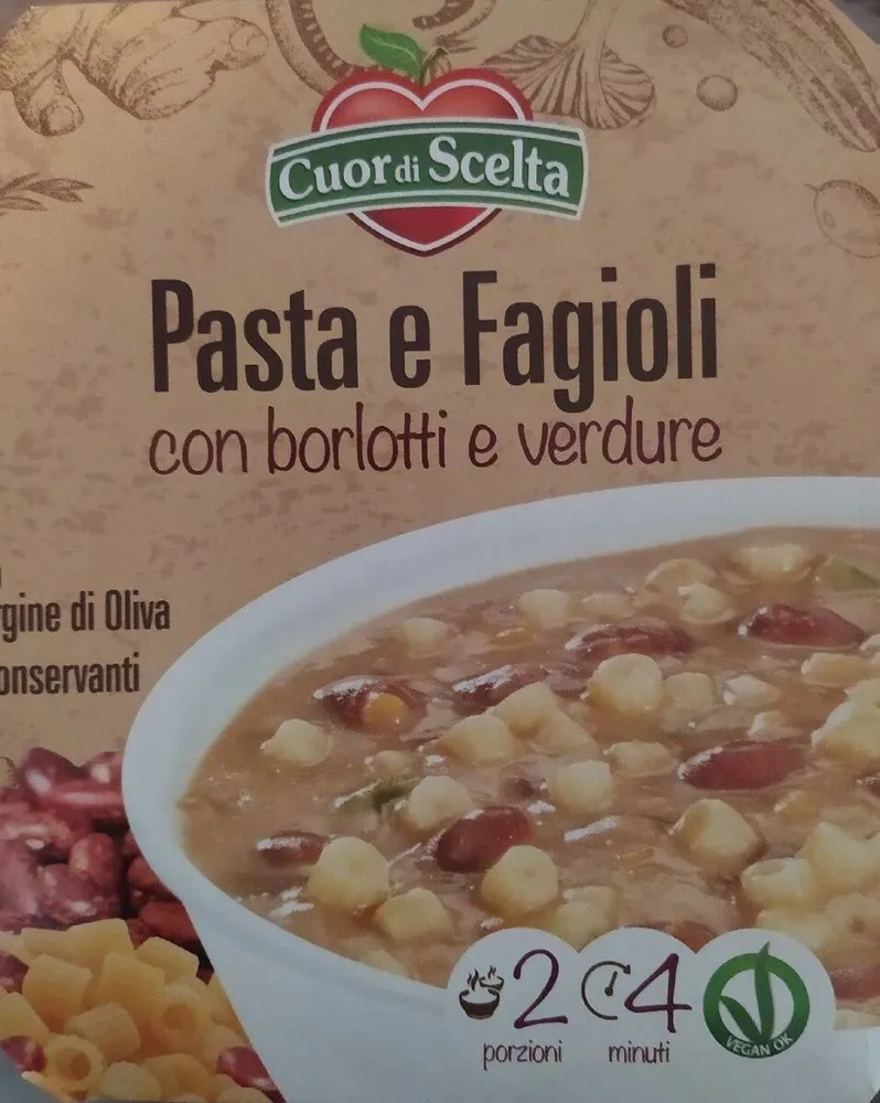 Pasta e fagioli con borlotti e verdure