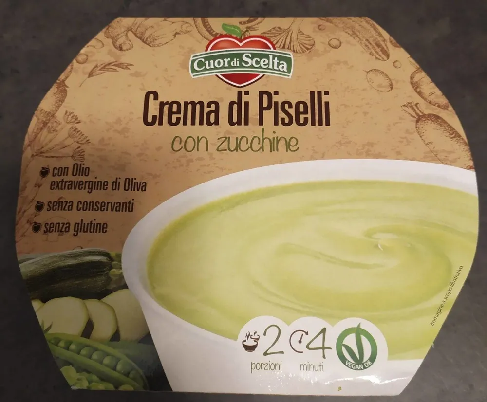 Crema di piselli con zucchine