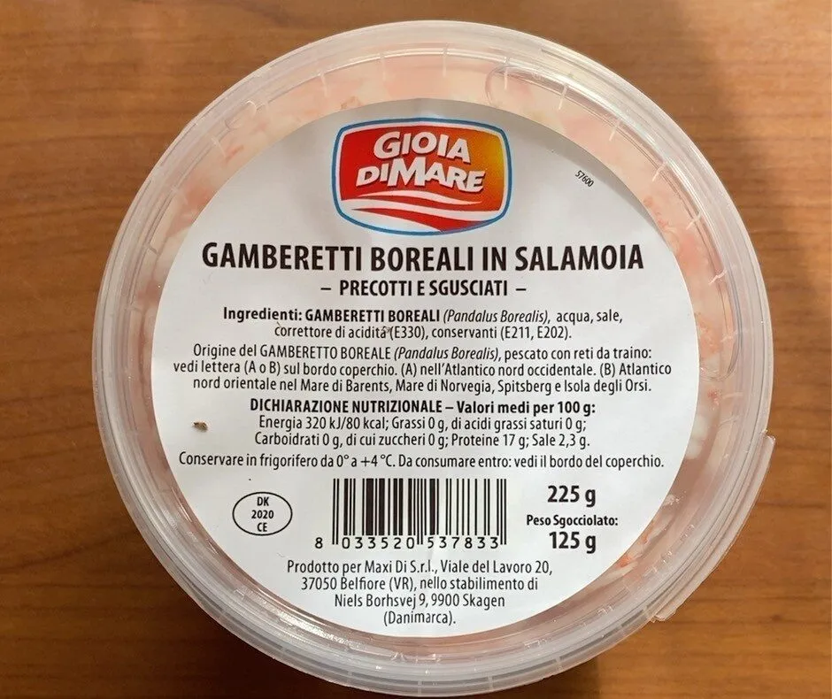 Gamberetti boreali in salamoia
