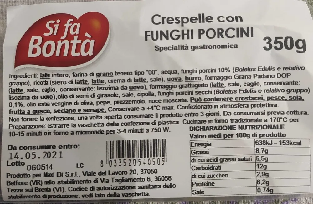 Crespelle con Funghi Porcini