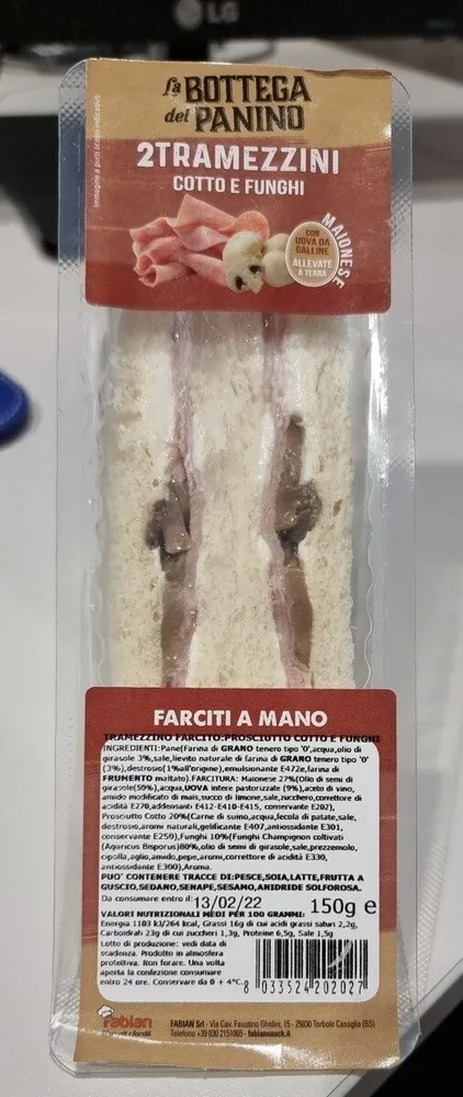 Tramezzini cotto e funghi