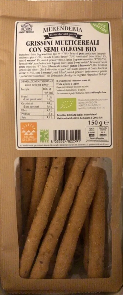 Grissini multicereali con semi oleosi bio