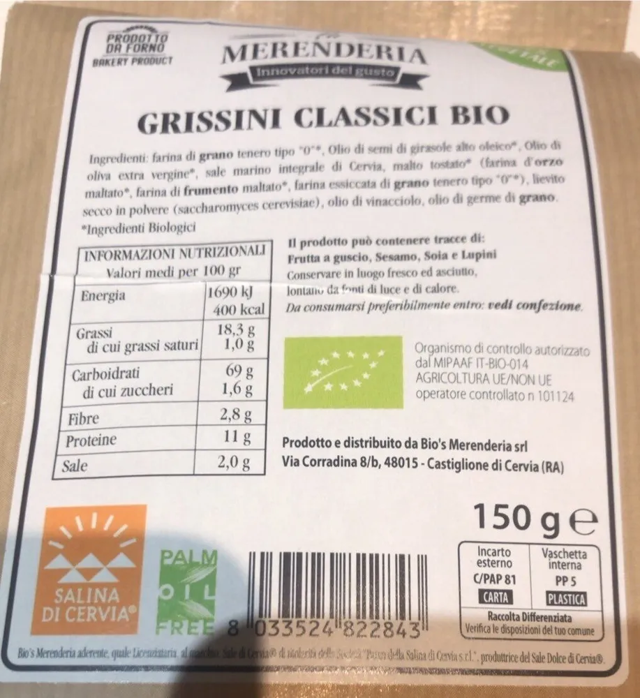 Grissini classici bio