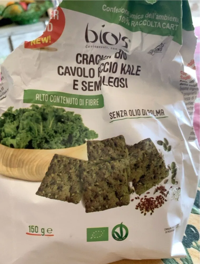 craker bio cavolo ricciokale e semi oleosi