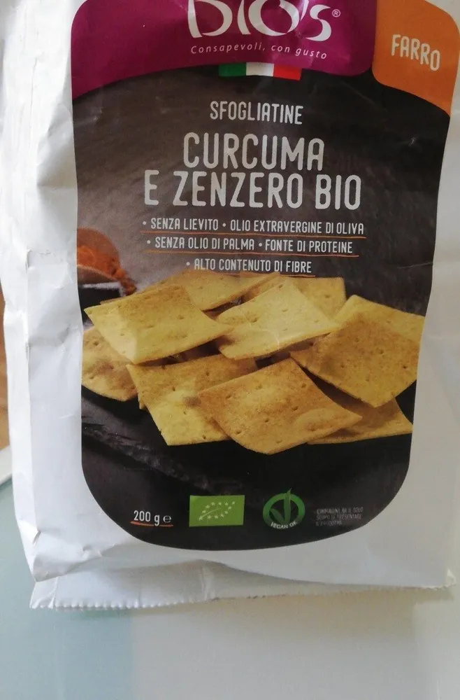 Sfogliatine curcuma e zenzero bio farro