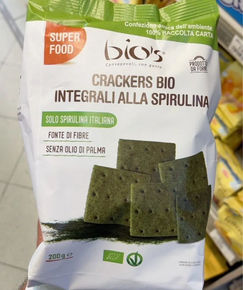 Crackers bio integrali alla spirulina