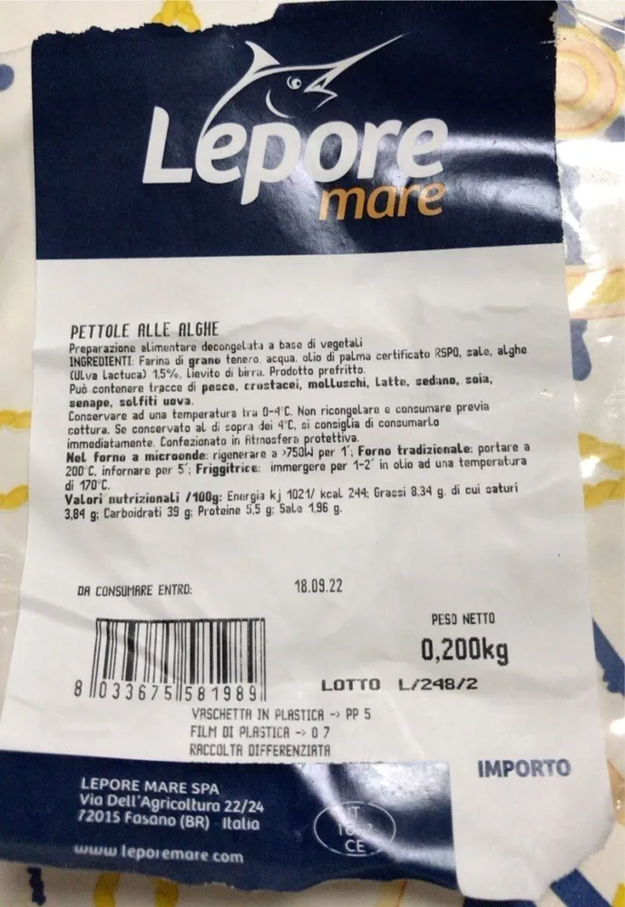 Pettole alle alghe