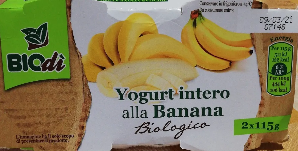 Yogurt intero alla banana