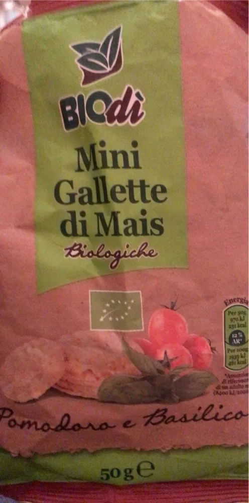 Mini Gallette di Mais biologiche Pomodoro e Basilico