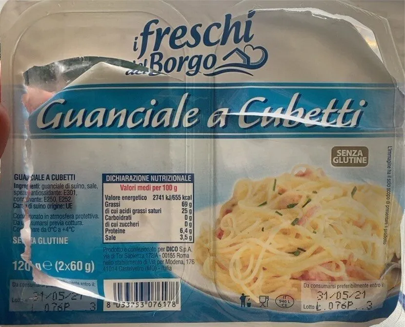 Guanciale a cubetti