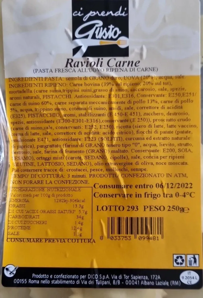 Ravioli carne