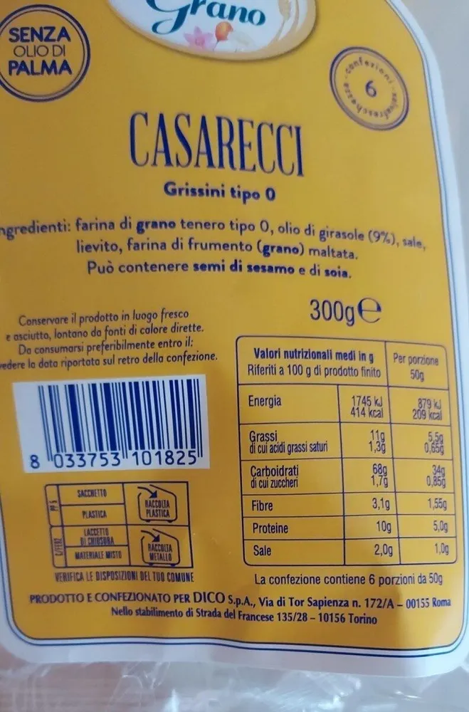 Grissini tipo 0