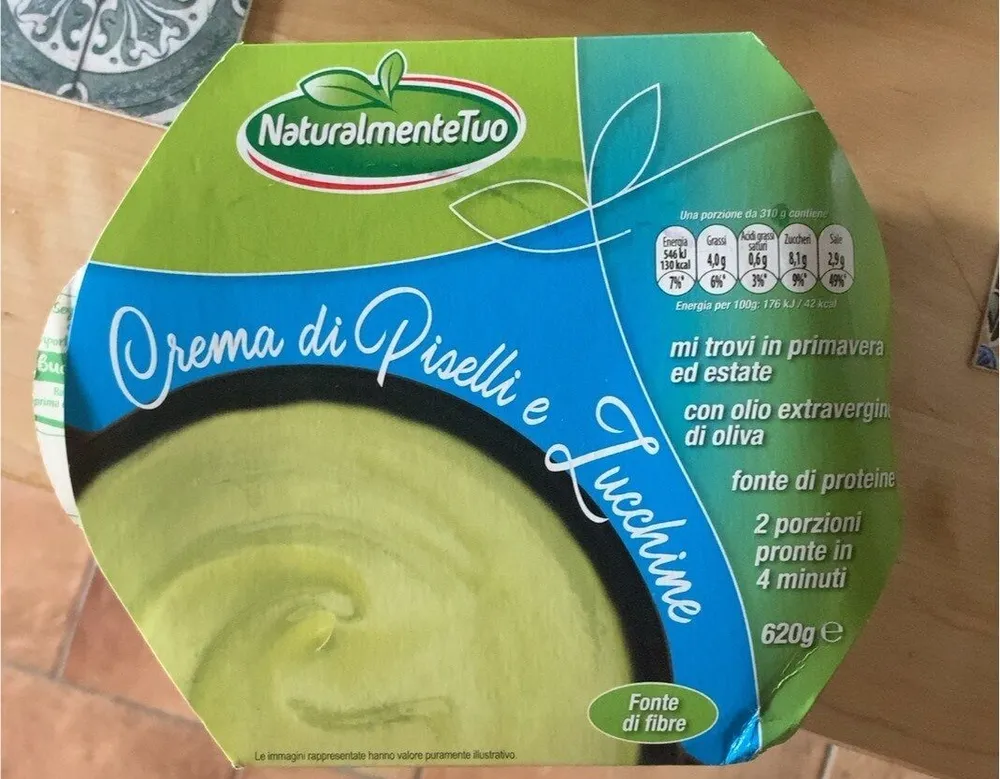 Crema di piselli e zucchine