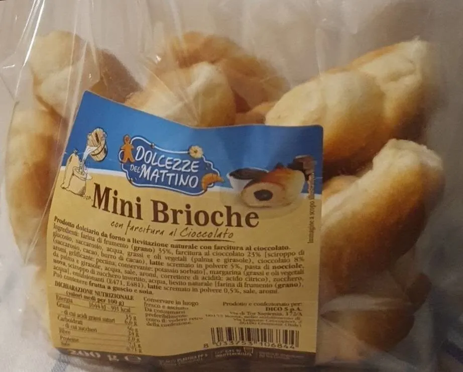 Mini Brioche con farcitura al cioccolato