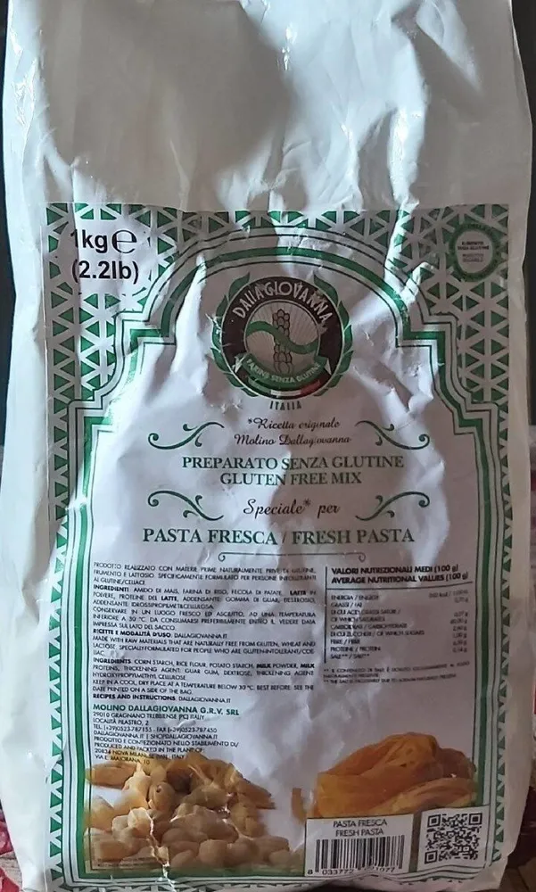 Preparato senza glutine mix pasta fresca