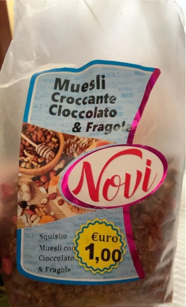Muesli croccante cioccolato e fragole