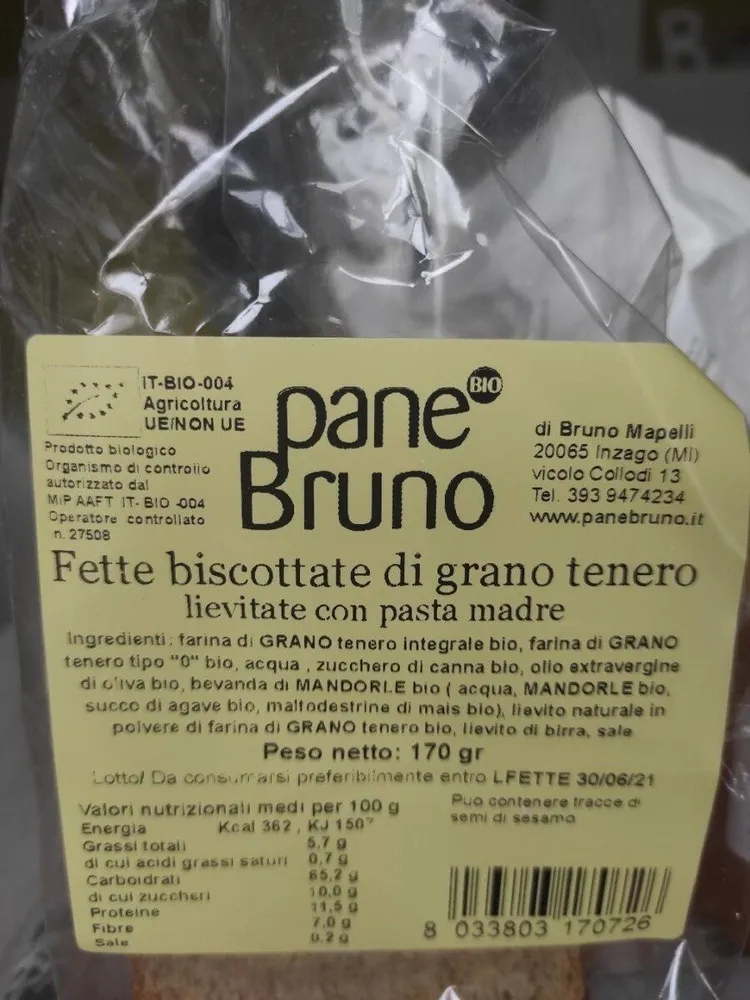 Fette biscottate di grano tenero lievitate con pasta madre